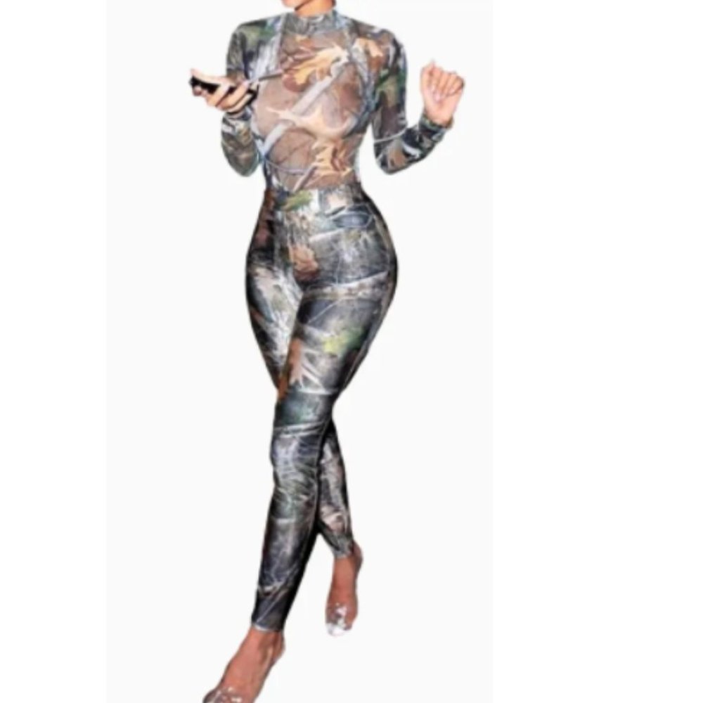 NWT Multicolor Long Sleeves High Neck & Skinny Pants Then LEAVE 2 Piece SET